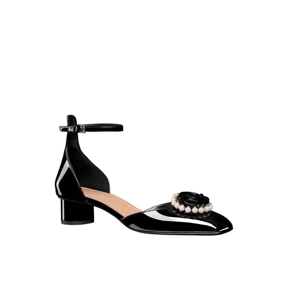 DIOR ROSE BALLERINA PUMP BLACK KCB842VNI S55X