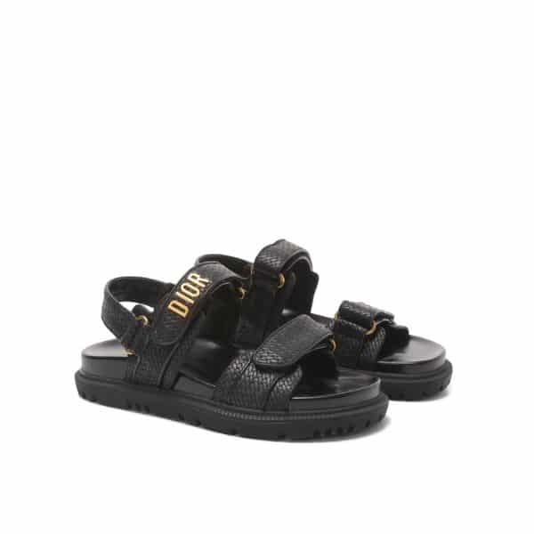 DIOR DIORACT SANDAL RAFFIA BLACK