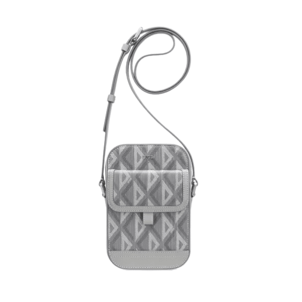 DIOR HIT THE ROAD VERTICAL POUCH GREY CD DIAMOND 18CM 2ESCA415CDP H42E