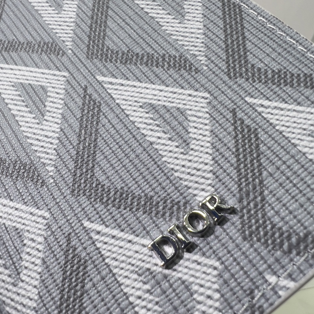 DIOR VERTICAL LONG WALLET GREY CD DIAMOND CANVAS 2ESBC002DCO H42E - Image 3
