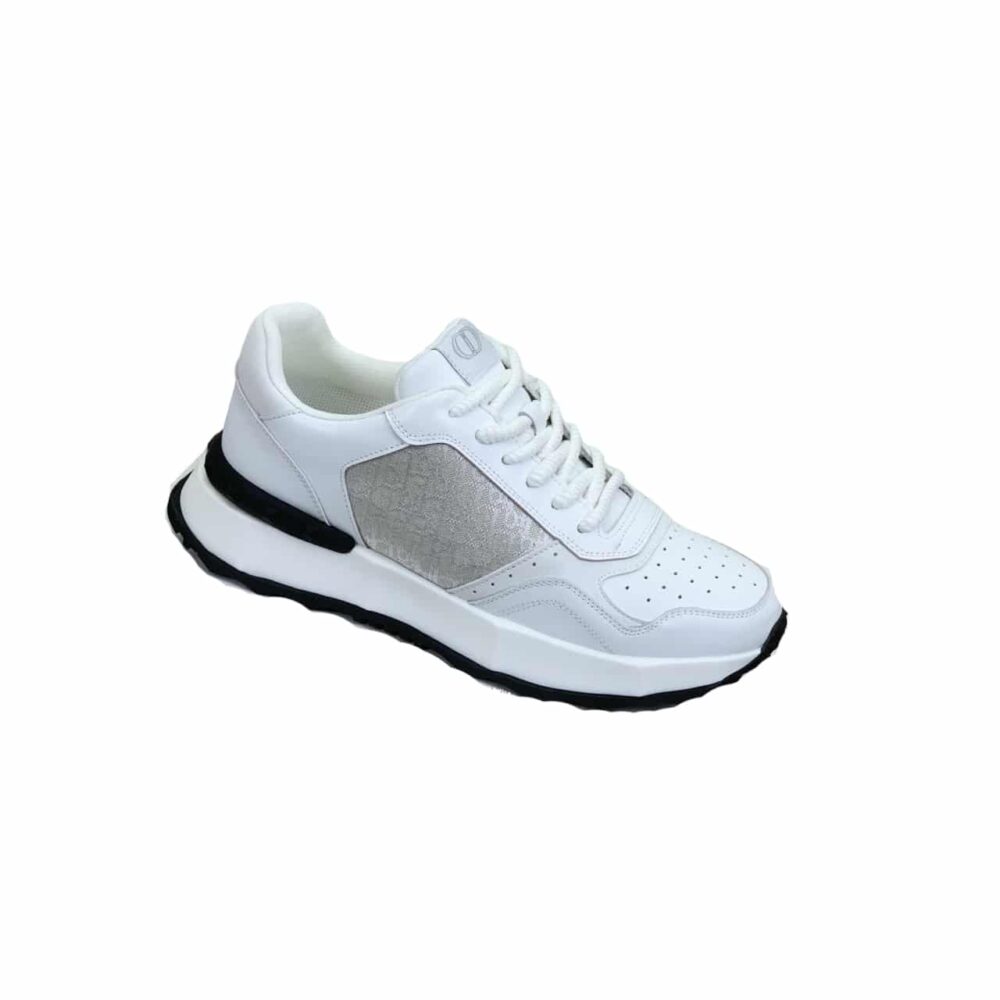 DIOR RUNNER SNEAKER SMOOTH CALFSKIN CD PATTERN WHITE
