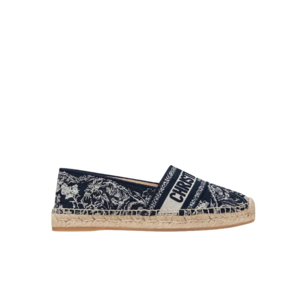DIOR GRANVILLE ESPADRILLE DONKERBLAUW PATTERN IN DARK BLUE