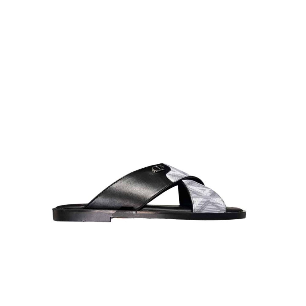 DIOR ALIAS SANDAL GRAINED DIAMOND CANVAS WITH LEATHER GRAY