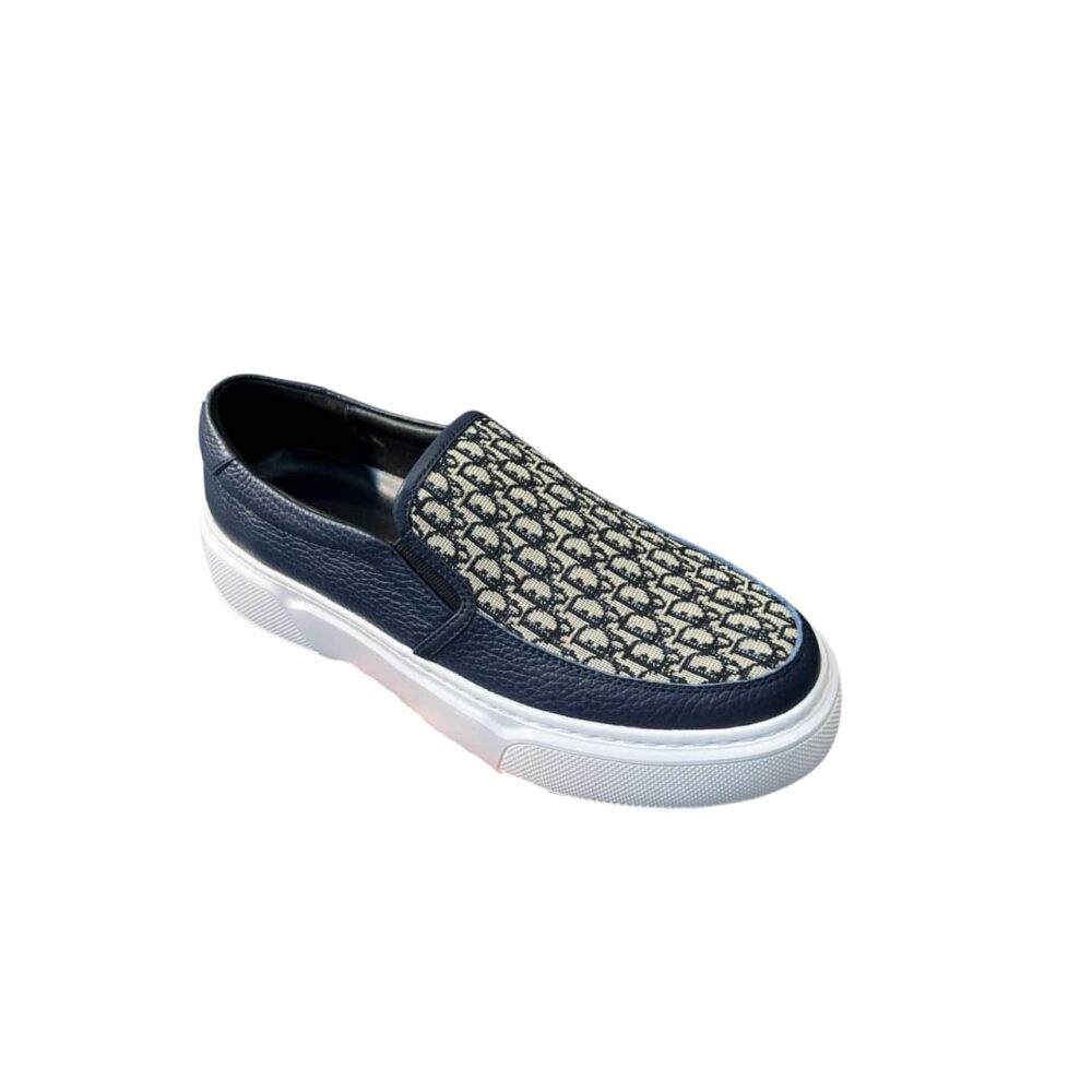 DIOR MEN’S SLIP ON LEATHER AND CALFSKIN BLUE