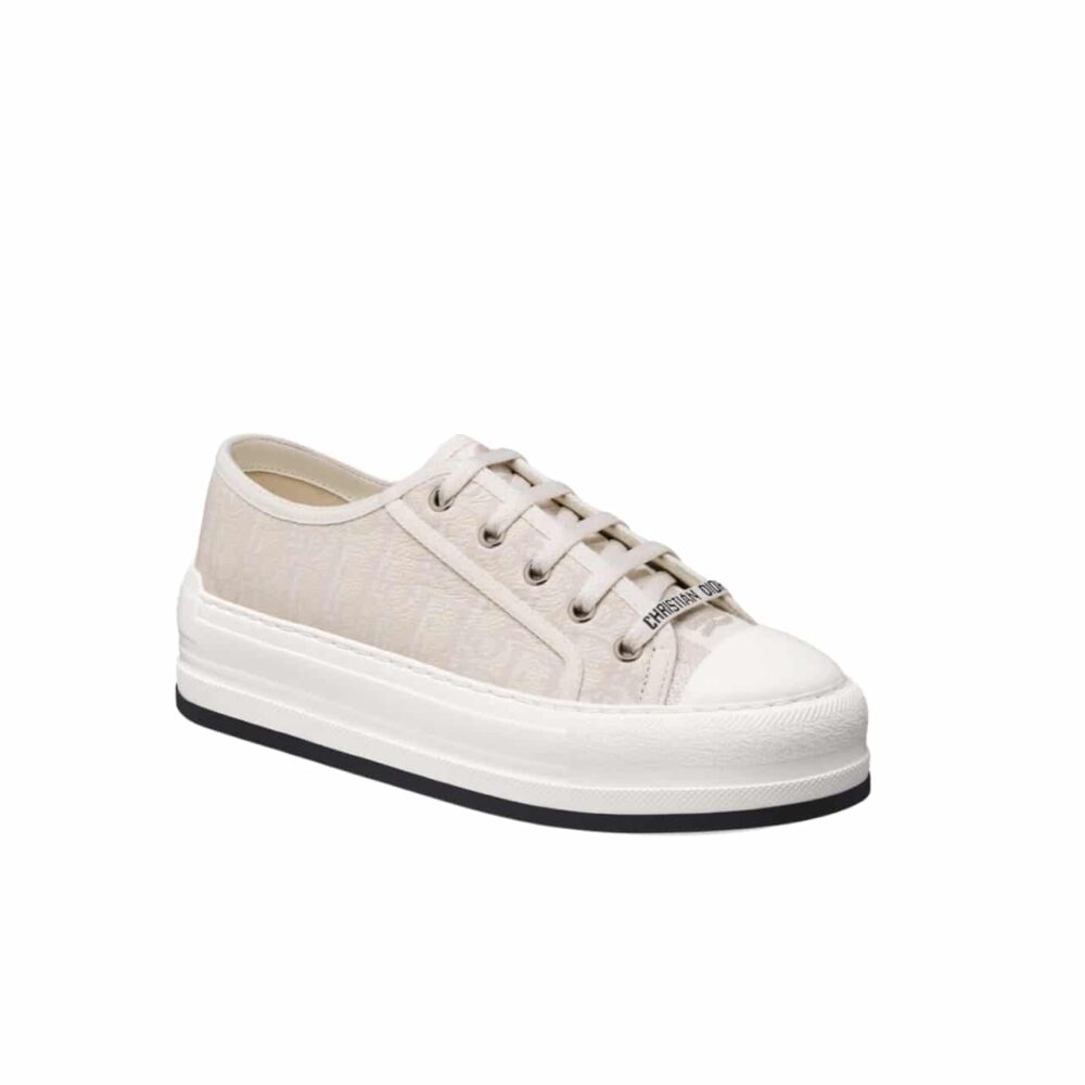 DIOR WALK'N'DIOR PLATFORM SNEAKER CALFSKIN TEXTURED WHITE KCK409OLY S03W