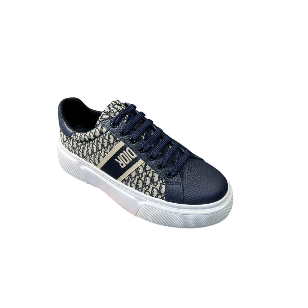 DIOR MEN'S SNEAKER CD EMBROIDERED CANVAS LOW DEEP BLUE