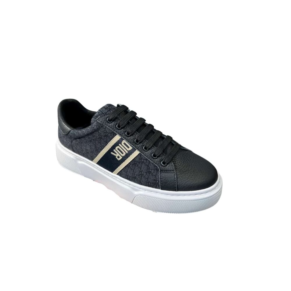 DIOR MEN'S SNEAKER CD EMBROIDERED CANVAS LOW BLACK