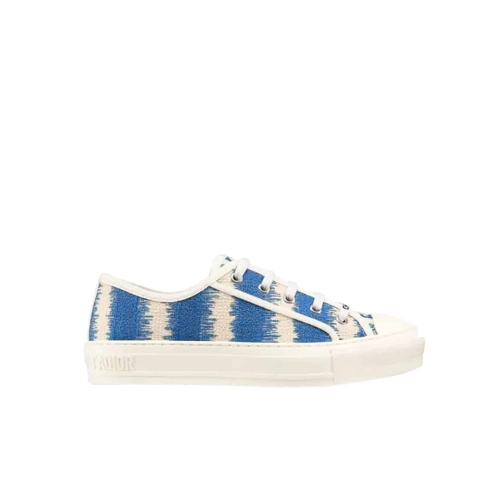 DIOR WALK'N'DIOR SNEAKER D-STRIPES EMBROIDERED COTTON BLUE WHITE