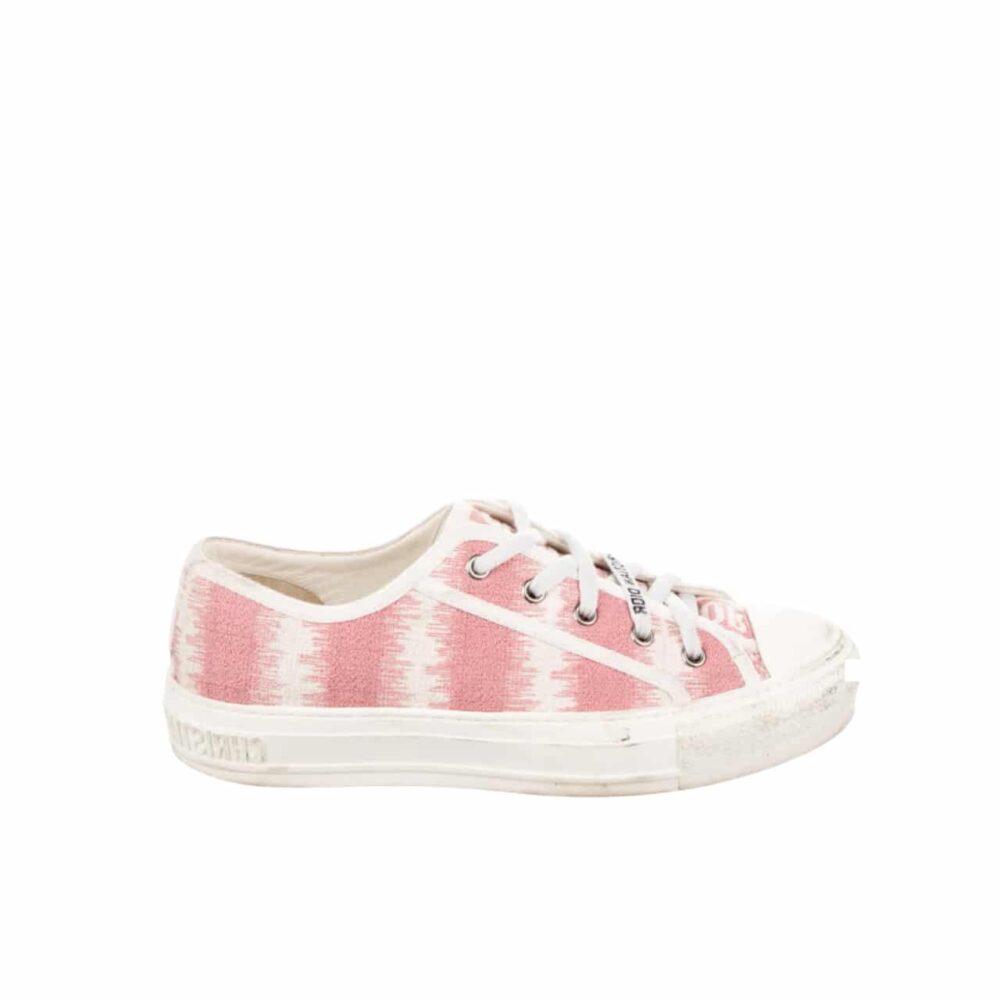 DIOR WALK'N'DIOR SNEAKER D-STRIPES EMBROIDERED COTTON PINK