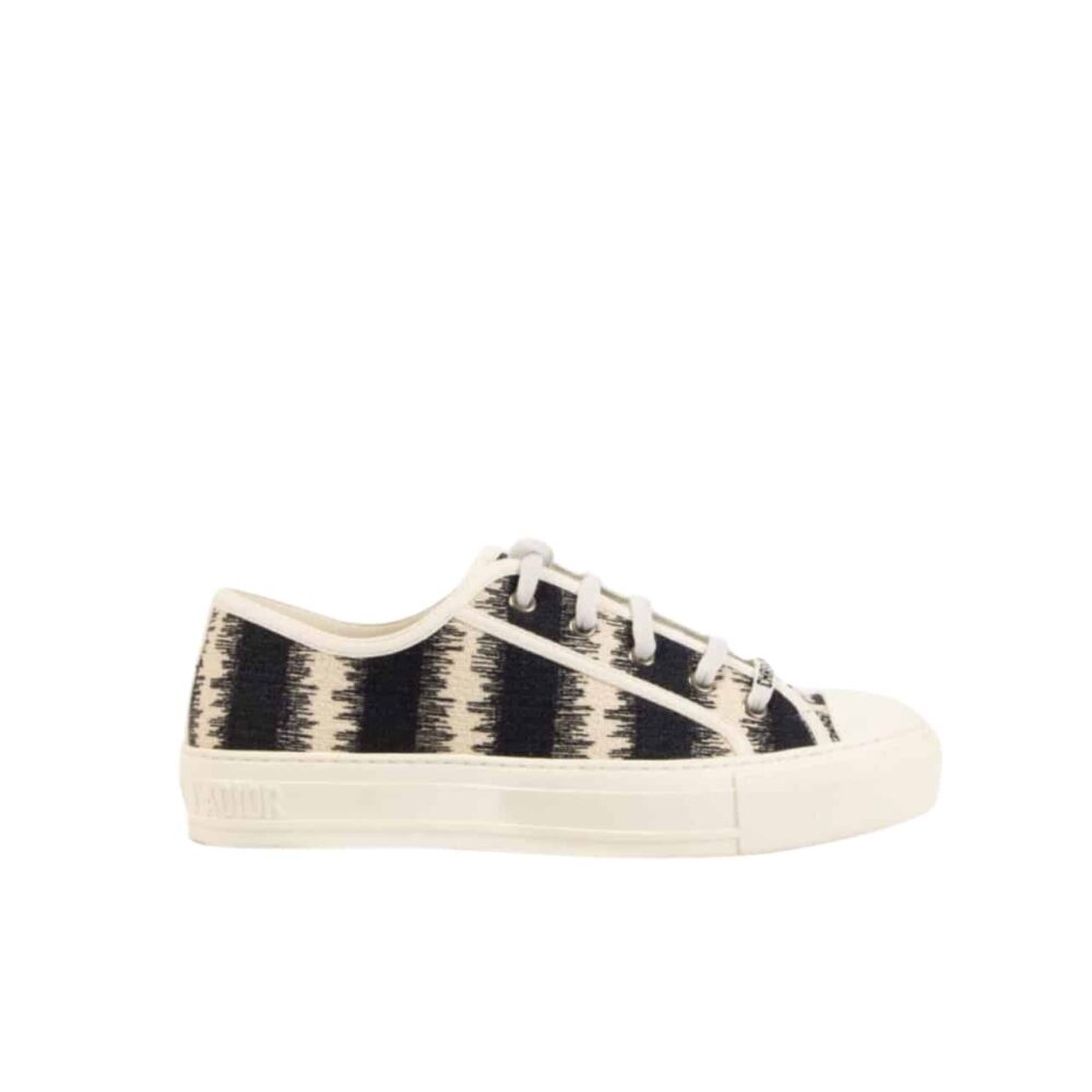 DIOR WALK'N'DIOR SNEAKER D-STRIPES EMBROIDERED COTTON BLACK