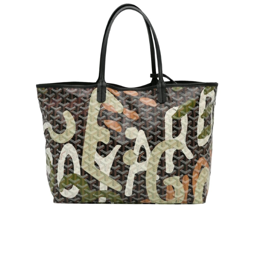 GOYARD ST. LOUIS CAMOUFLAGE GOYARDINE LETTRES BAG BLACK 38CM