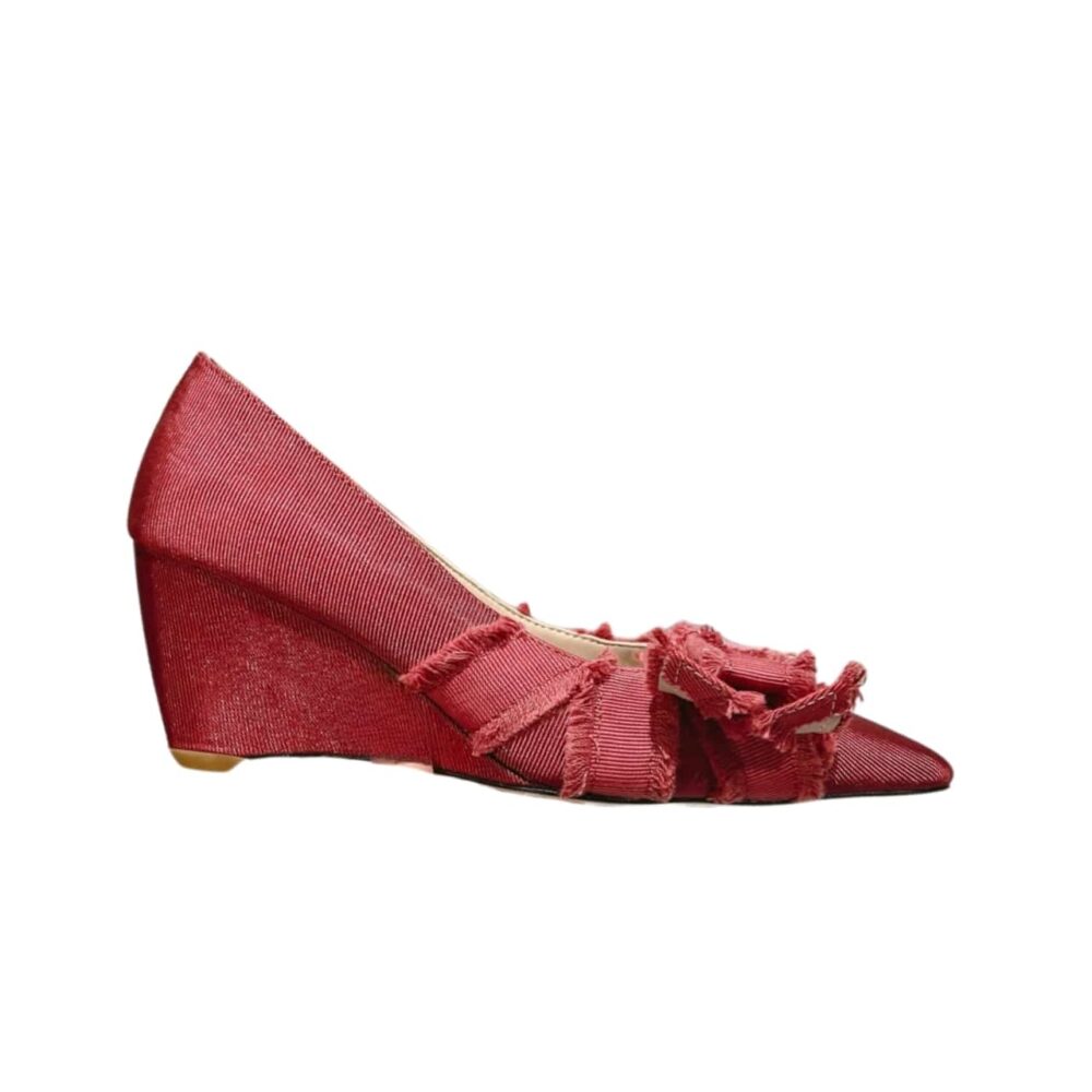 DIOR ADIORABLE PUMPS FRINGED GROSGRAIN IN CORAL