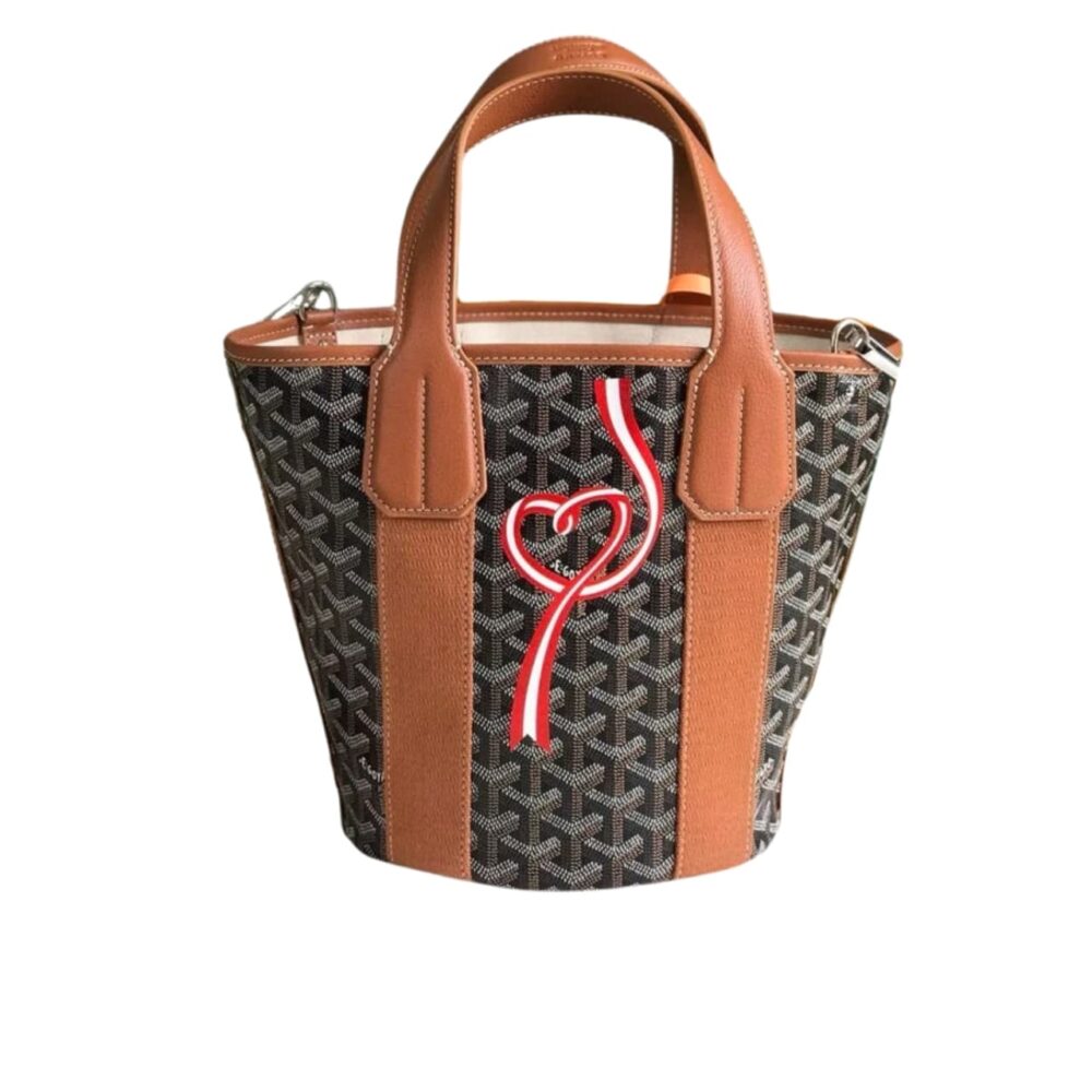 GOYARD BELHARRA BAG BLACK AND TAN 16CM