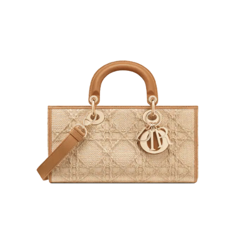 DIOR LADY D-JOY BAGNATURAL RAFFIA WITH CANNAGE MOTIF M0540OMBD_M925