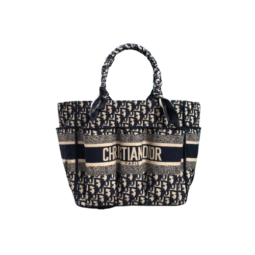 DIOR MEDIUM BOOK TOTE 3 SMALL COMPONENTS IN FRONT BLACK