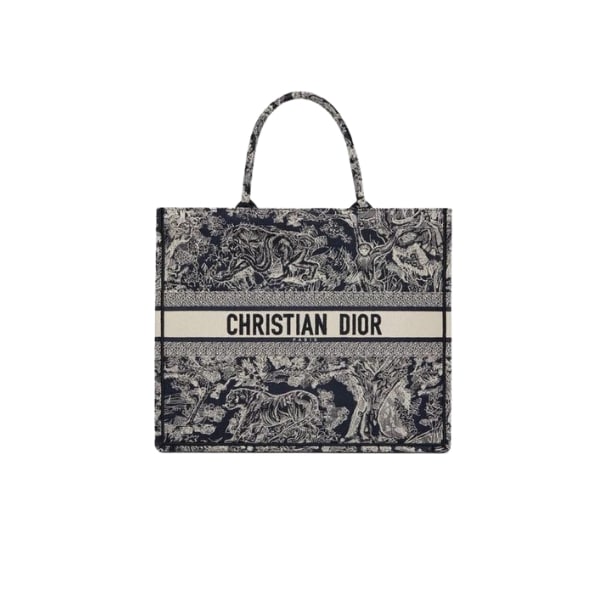 DIOR LARGE BOOK TOTE BLUE TOILE DE JOUY REVERSE EMBROIDERY M1286ZRGO_M928