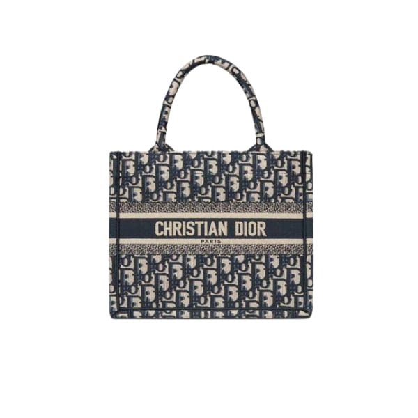 DIOR SMALL BOOK TOTE BLUE DIOR OBLIQUE EMBROIDERY M1265ZRIW M928