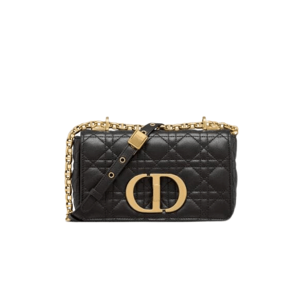 DIOR SMALL CARO BLACK SUPPLE CANNAGE CALFSKIN 20CM M9241UWHC_M900