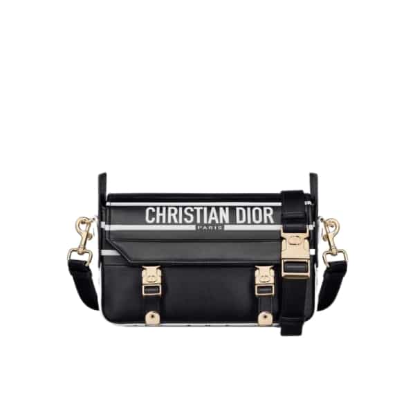 DIOR SMALL CAMP BLACK AND WHITE SMOOTH CALFSKIN M1243ODDD_M911 23CM