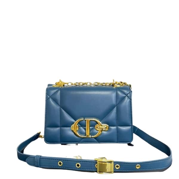 DIOR 30 MONTAIGNE CHAIN BAG BLUE 23CM