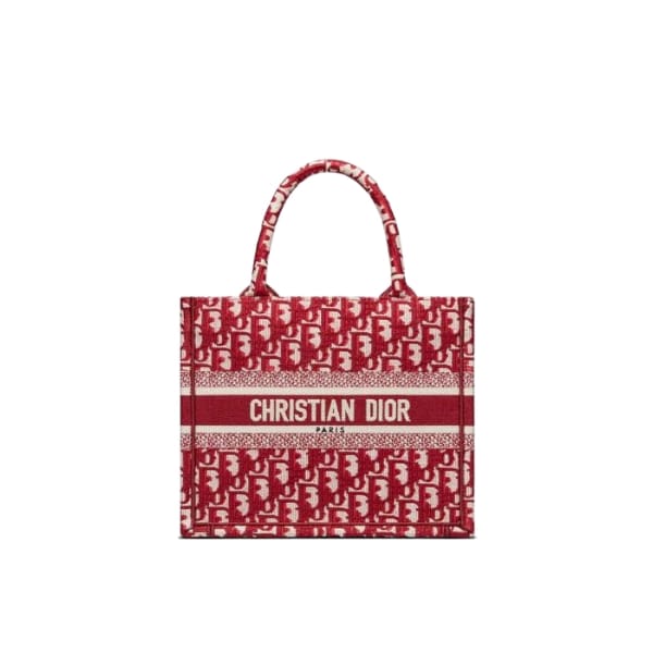 DIOR SMALL BOOK TOTE BURGUNDY DIOR OBLIQUE JACQUARD 26CM M1265ZRIW M17E