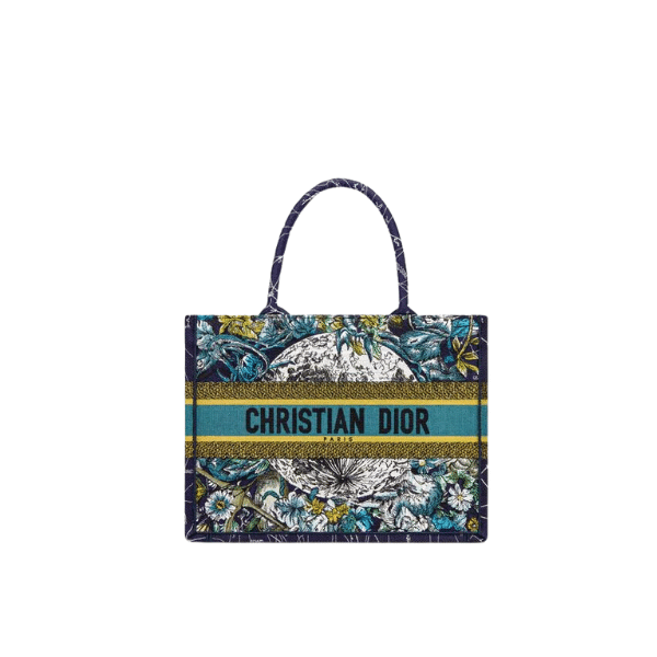 DIOR MEDIUM BOOK TOTE BLUE DIOR CONSTELLATION EMBROIDERY 36CM M1296ZRHP M928