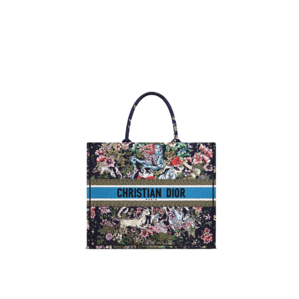 DIOR LARGE BOOK TOTE BLUE MULTICOLOR D-CONSTELLATION EMBROIDERY 42CM M1286ZRUV M928