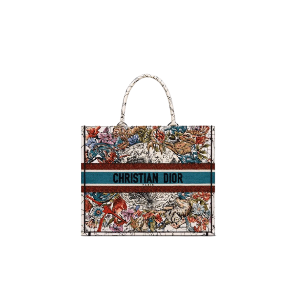 DIOR LARGE BOOK TOTE LATTE MULTICOLOR DIOR ZODIAC EMBROIDERY 42CM M1286ZRHP M941
