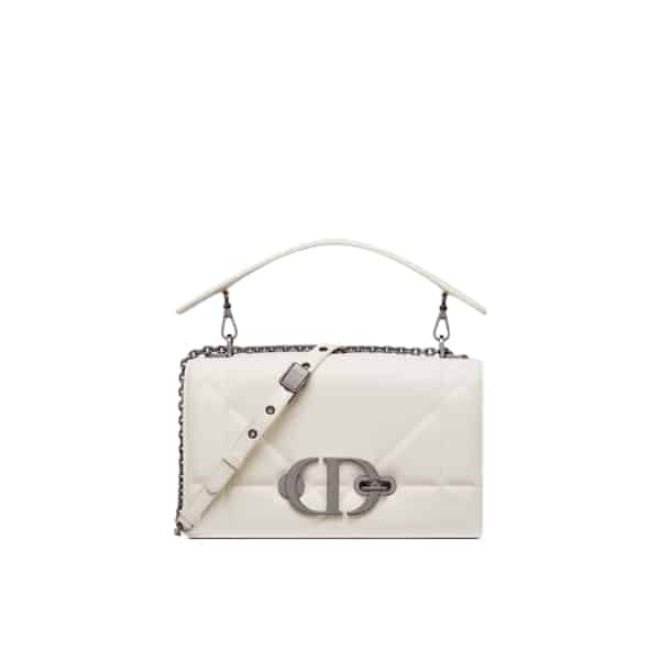 DIOR 30 MONTAIGNE CHAIN BAG WITH HANDLE WHITE 25CM M9215BNNA_M030