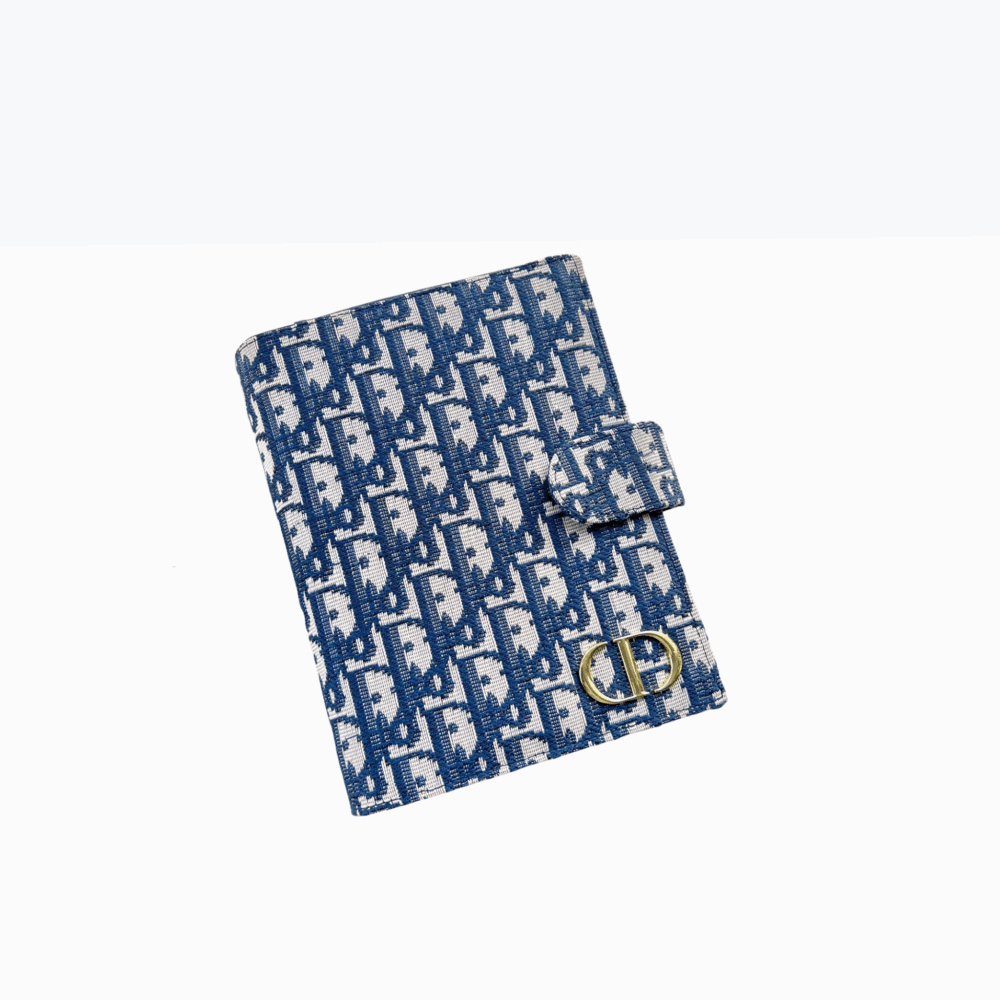 DIOR OBLIQUE JACQUARD WALLET BLUE 19CM