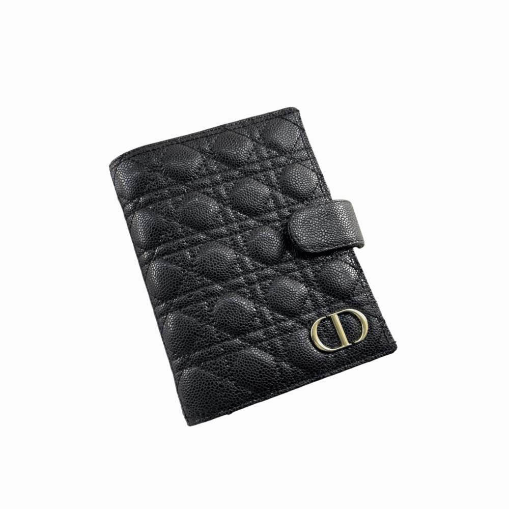 DIOR CARO WALLET BLACK 19CM