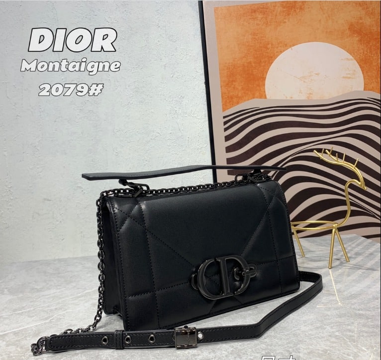 DIOR 30 MONTAIGNE CHAIN BAG WITH HANDLE BLACK 25CM M9215BNNA_M900 - Image 9
