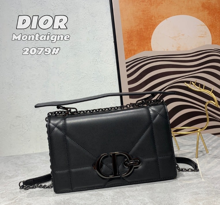 DIOR 30 MONTAIGNE CHAIN BAG WITH HANDLE BLACK 25CM M9215BNNA_M900 - Image 8
