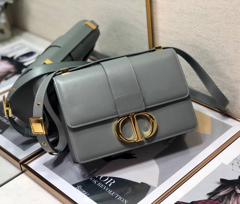 DIOR 30 MONTAIGNE GRAY BOX CALFSKIN 24CM M9203UMOS M41G - Image 5