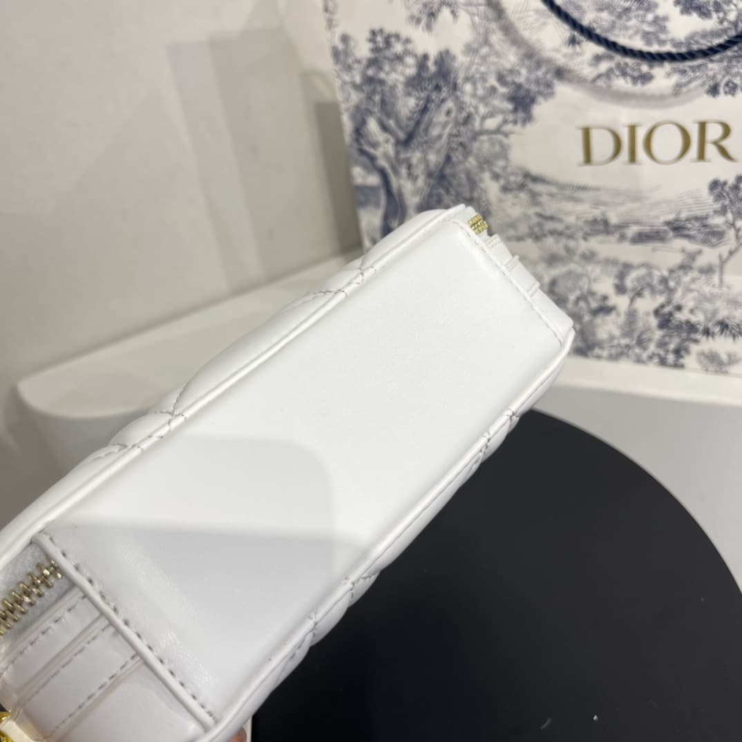 DIOR CARO BOX BAG WITH CHAIN WHITE 19.5CM S5140UNGX_M77P - Image 4
