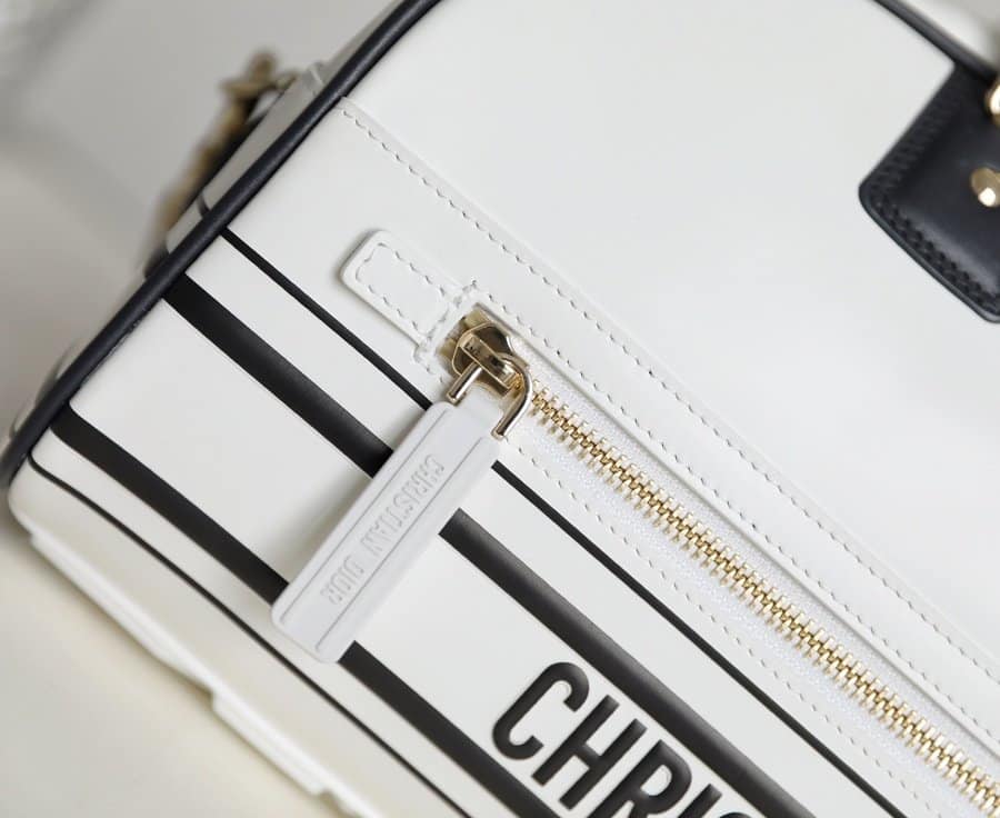 DIOR MEDIUM VIBE ZIP BOWLING BAG WHITE SMOOTH M6202OOBR_M879 - Image 7