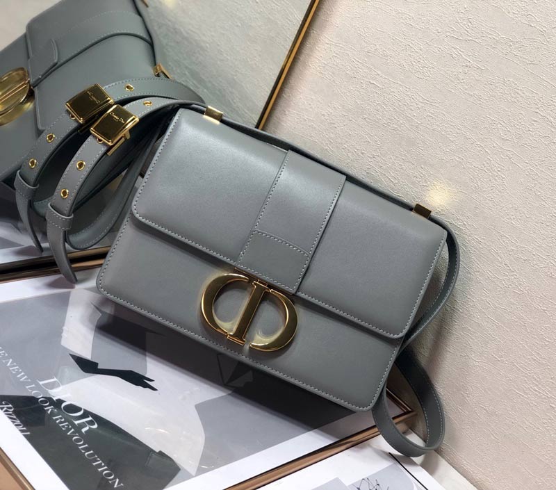 DIOR 30 MONTAIGNE GRAY BOX CALFSKIN 24CM M9203UMOS M41G - Image 6