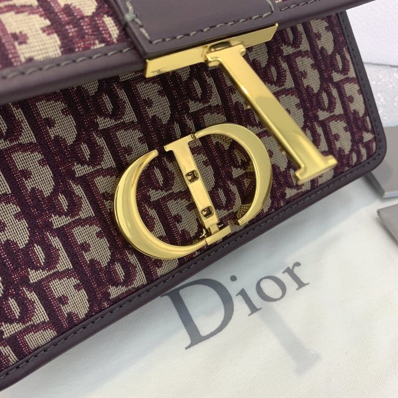 DIOR 30 MONTAIGNE BOX BURGUNDY DIOR OBLIQUE JACQUARD 24CM M9203UTZQ M974 - Image 7