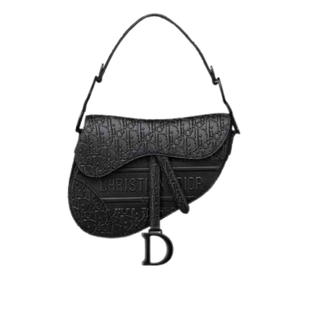 DIOR SADDLE BLACK OBLIQUE EMBOSSED 1ADPO093YKY 25CM