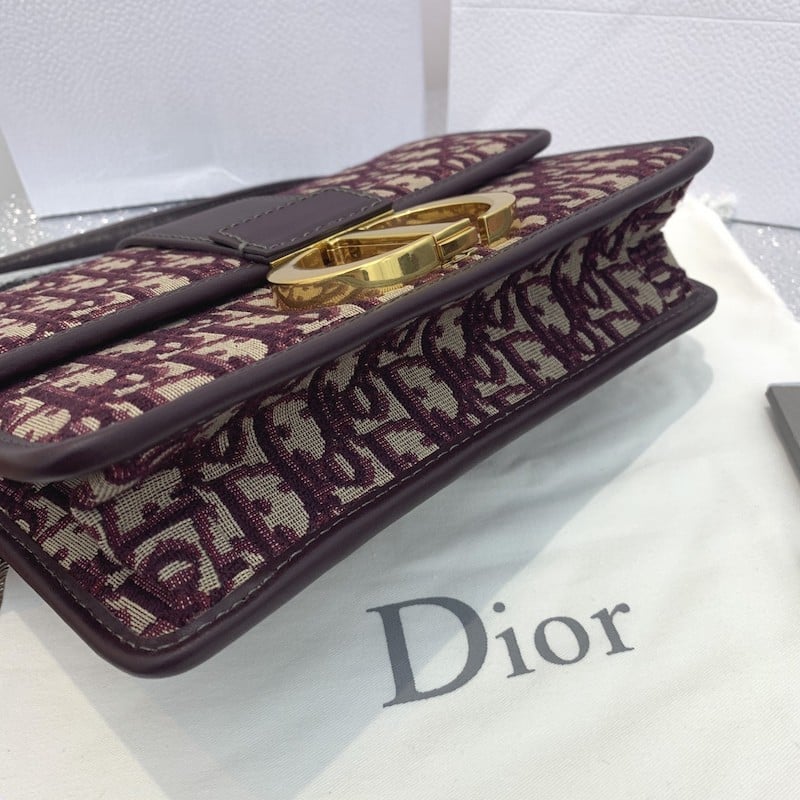DIOR 30 MONTAIGNE BOX BURGUNDY DIOR OBLIQUE JACQUARD 24CM M9203UTZQ M974 - Image 8