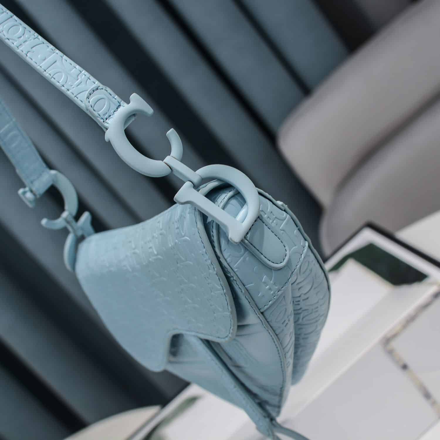 DIOR SADDLE OBLIQUE EMBOSSED BLUE - Image 7