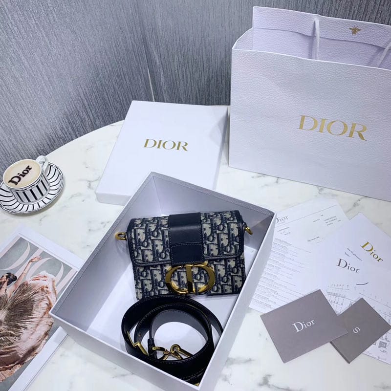 DIOR 30 MONTAIGNE BOX BLUE DIOR OBLIQUE JACQUARD 17CM M9204UTZQ M928 - Image 7