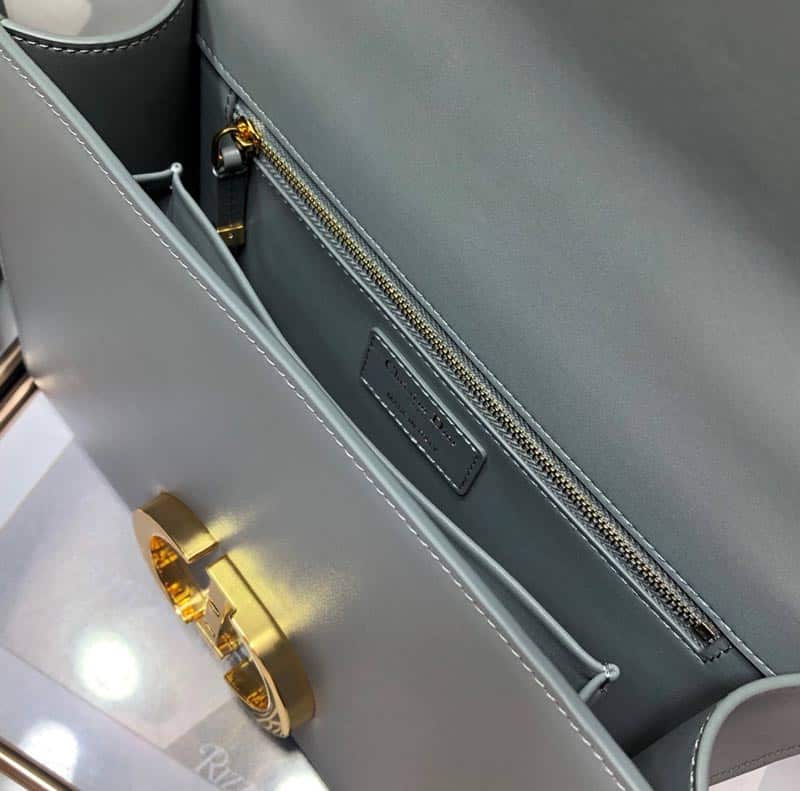 DIOR 30 MONTAIGNE GRAY BOX CALFSKIN 24CM M9203UMOS M41G - Image 7