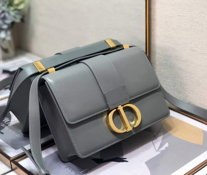 DIOR 30 MONTAIGNE GRAY BOX CALFSKIN 24CM M9203UMOS M41G - Image 8