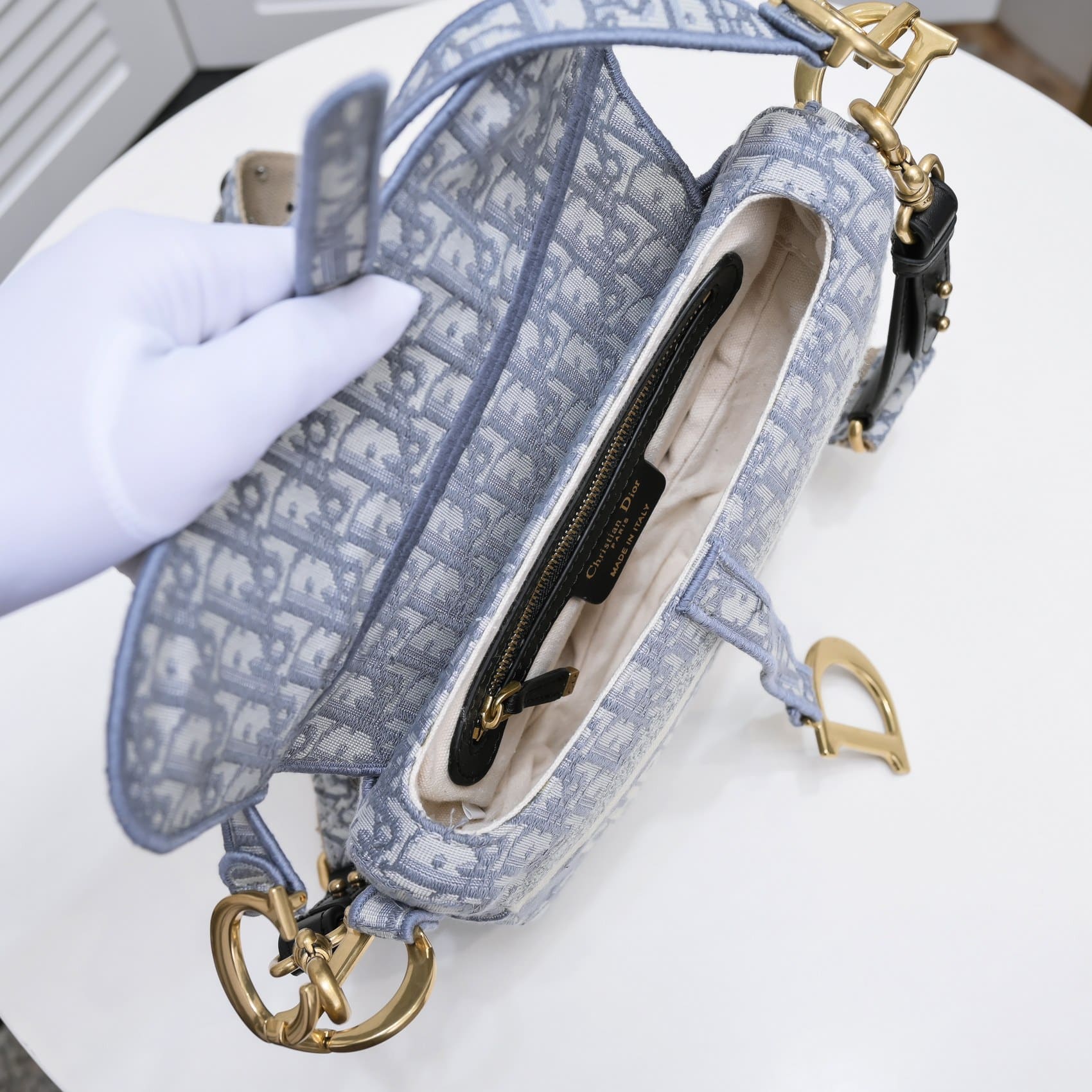 DIOR SADDLE OBLIQUE EMBROIDERY GREY M0446CRIWM932 - Image 8