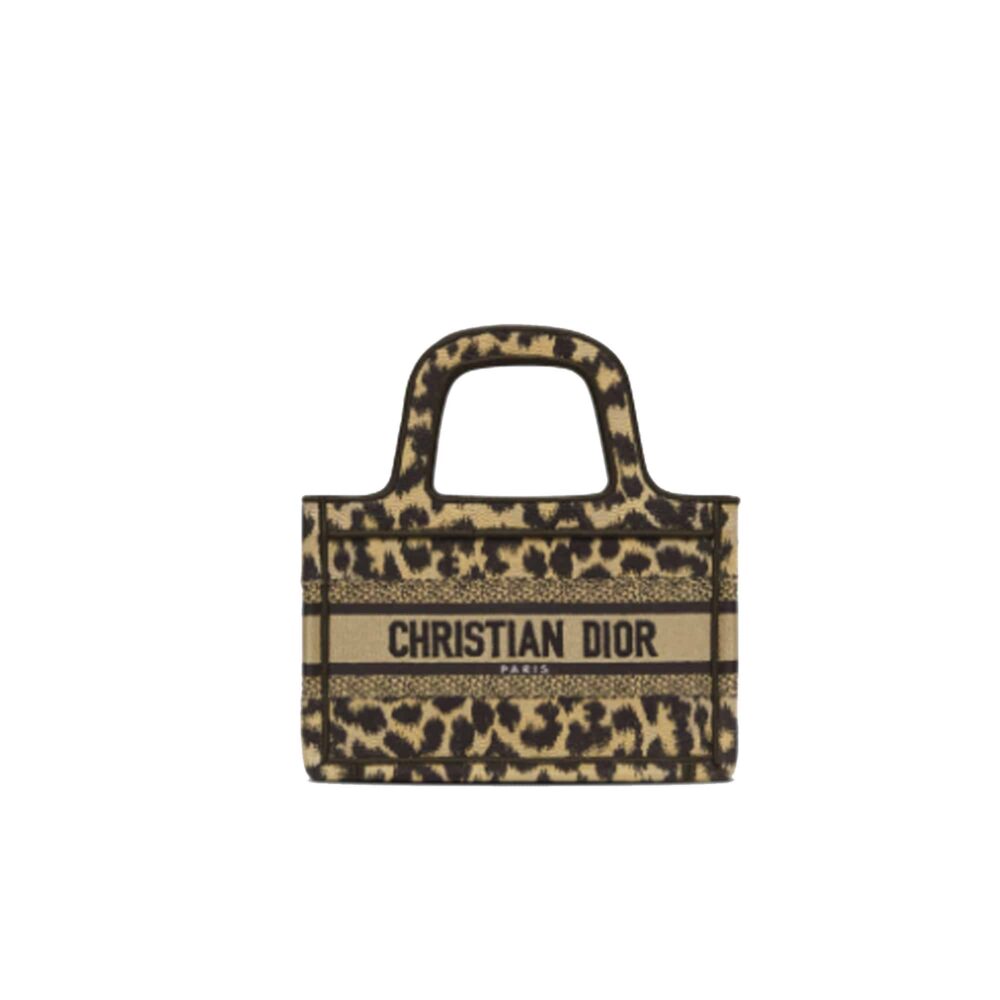 DIOR MINI BOOK TOTE BEIGE MULTICOLOR MIZZA EMBROIDERY 22CM S5475ZRHM_M918