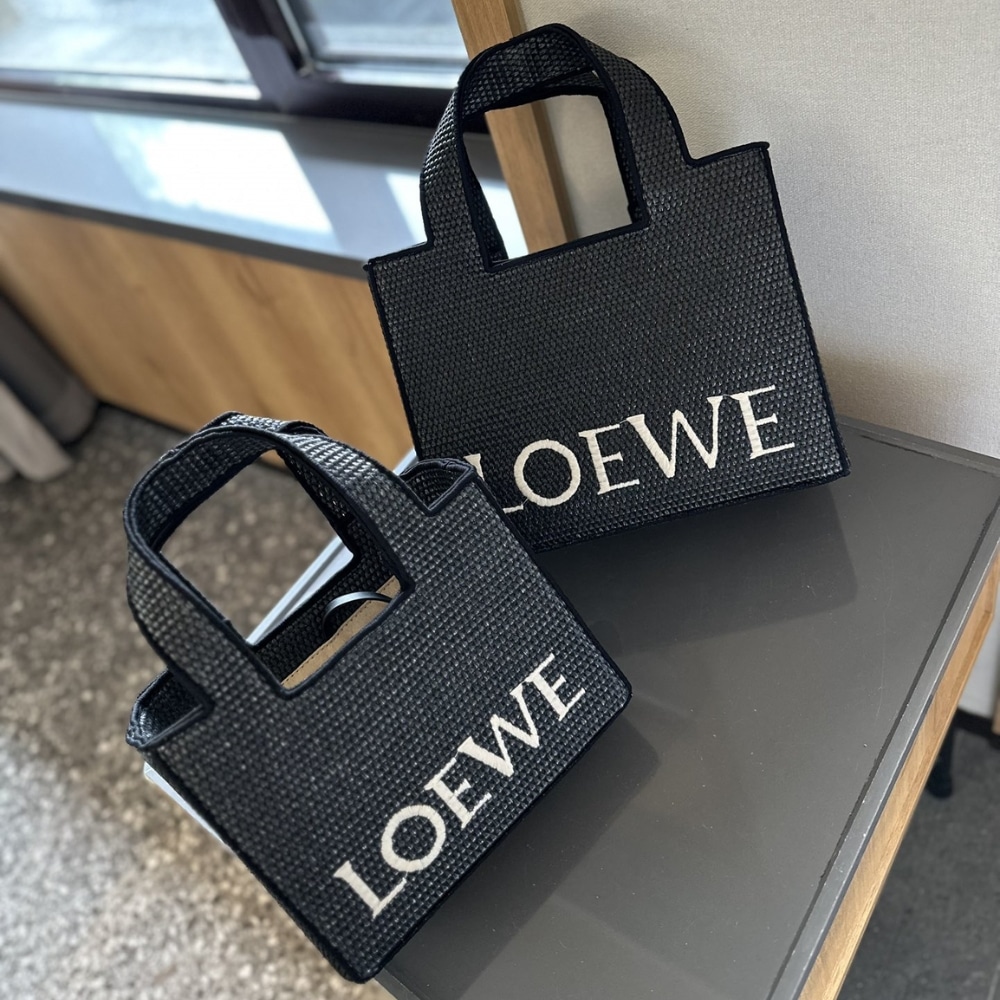 Loewe Small LOEWE Font Tote Black 24cm A685B59X01 1100 - Image 2