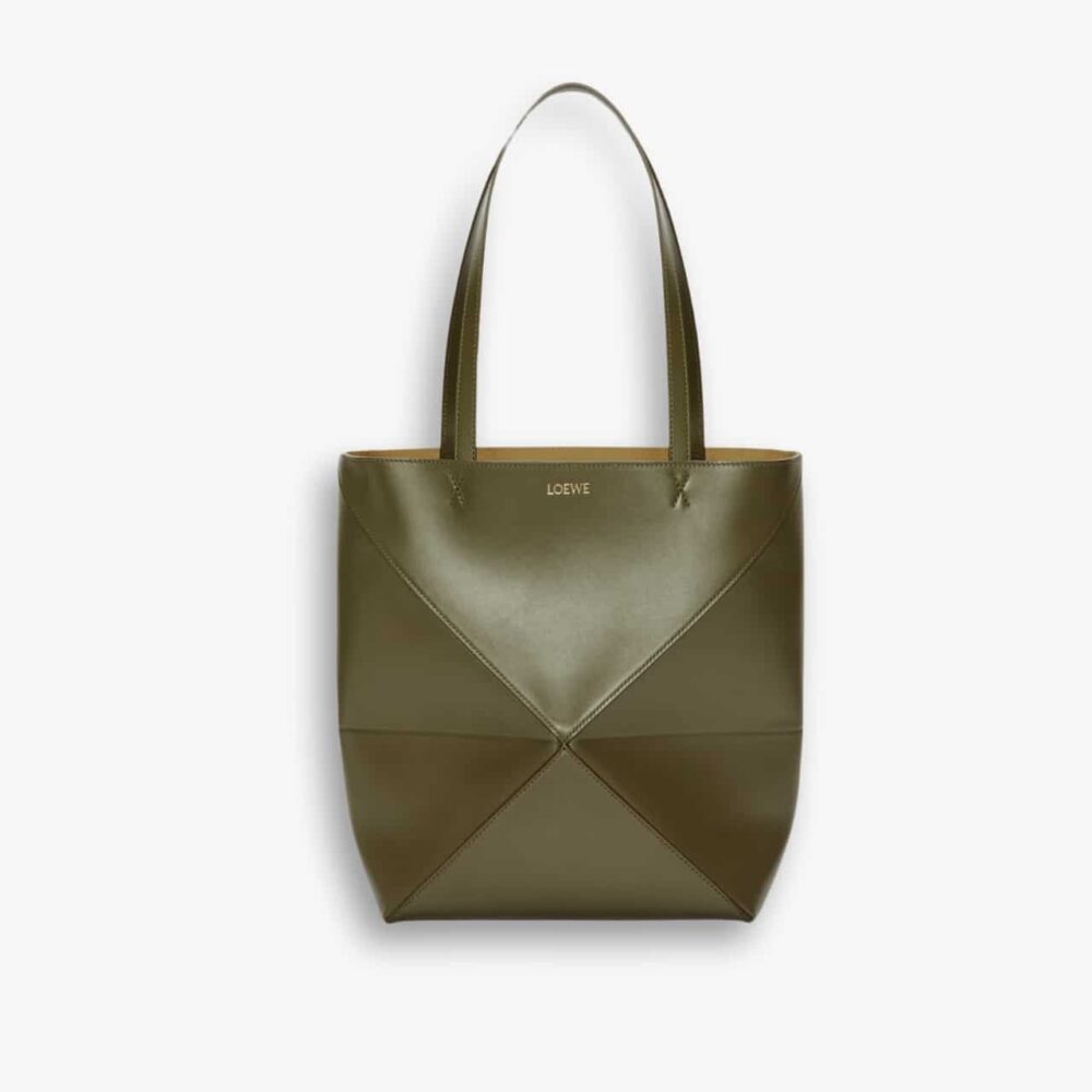 Loewe Medium Puzzle Fold Tote Dark Khaki Green 31cm A657G50X01 3969