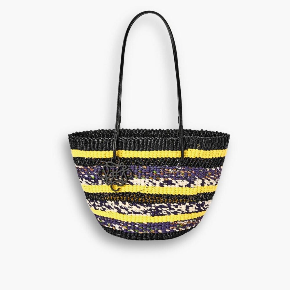 Loewe Basket Tote Black And Yellow 29cm A223S91X02