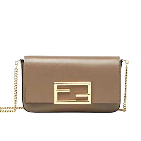 FENDI WALLET ON CHAIN WITH POUCHES BEIGE 22CM